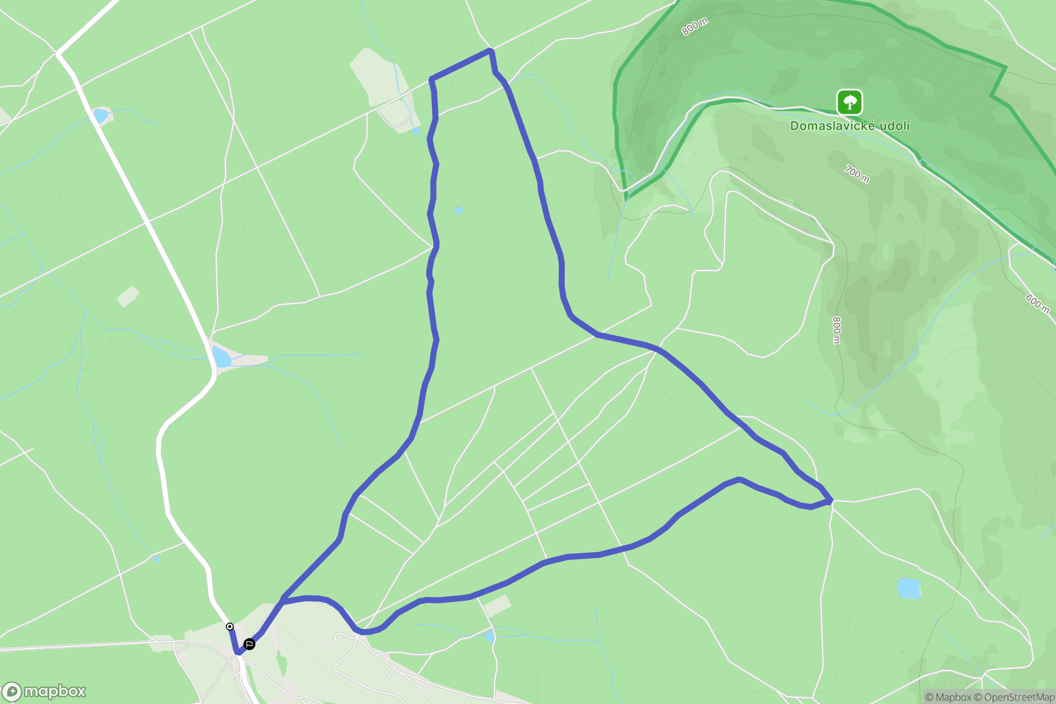 Osek: mapa trasy - Czechia