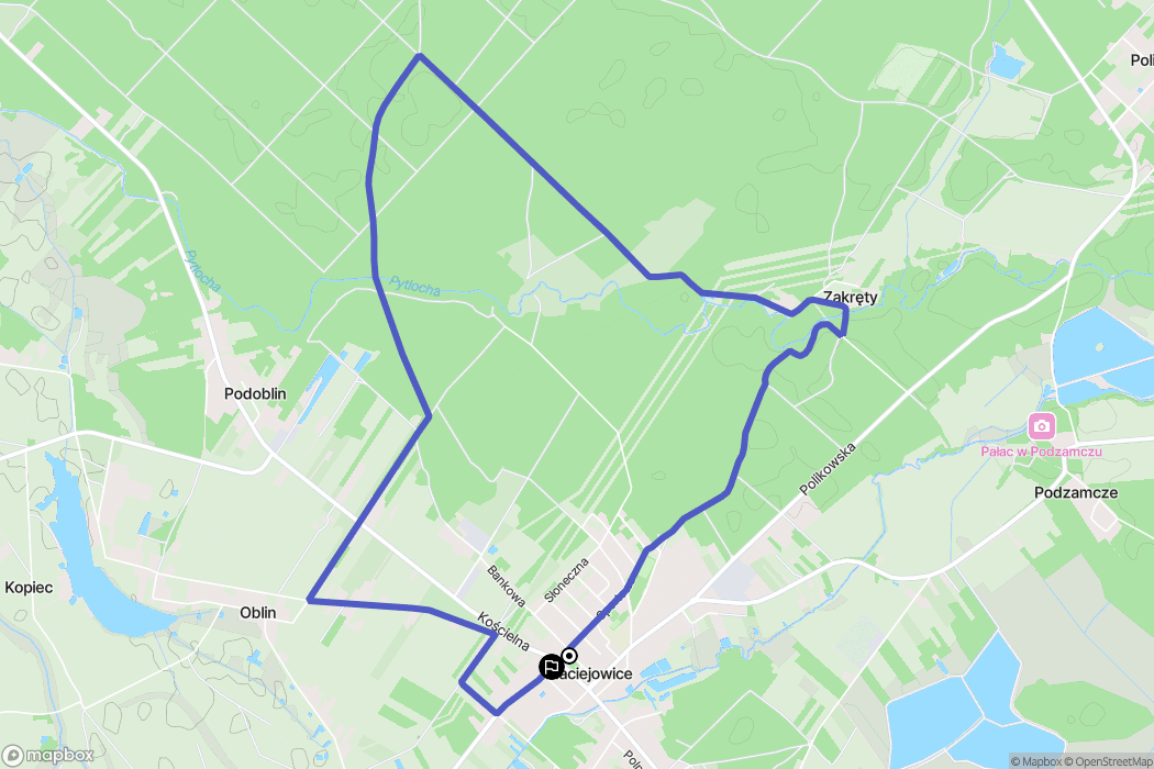 Maciejowice: mapa trasy - Poland