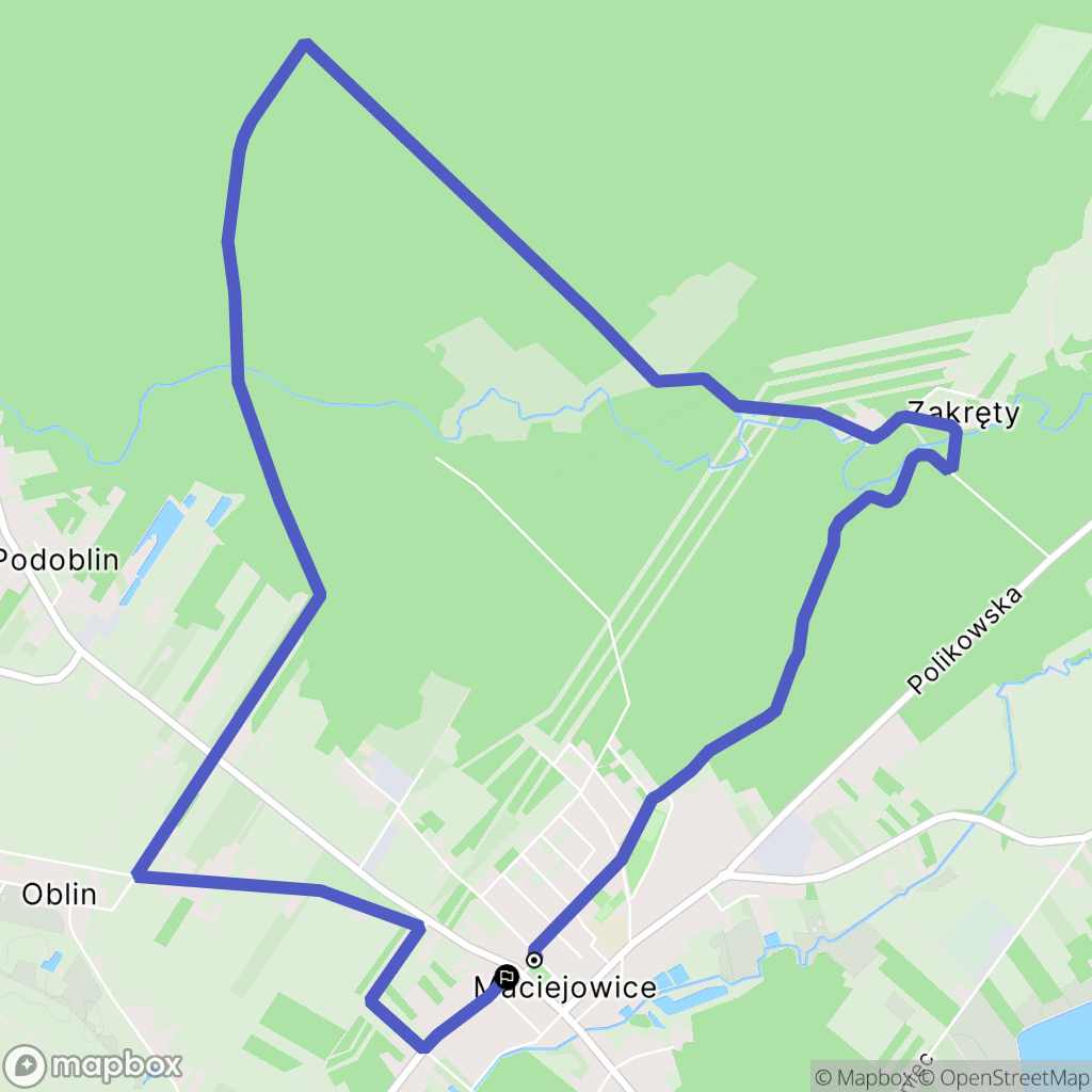 Maciejowice: mapa trasy - Poland