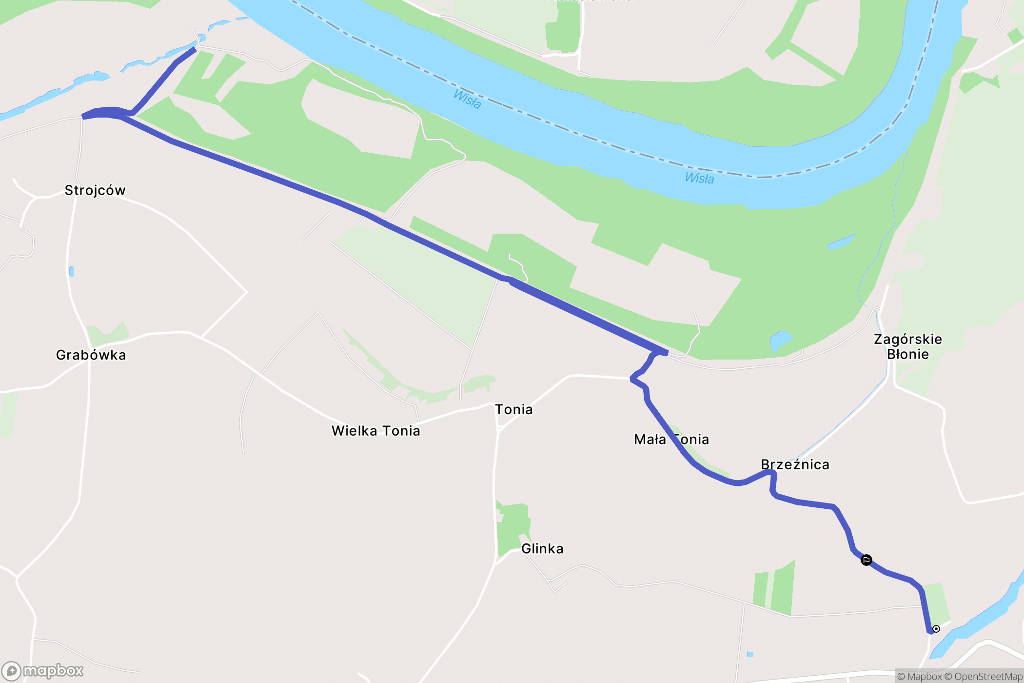 Mędrzechów: mapa trasy - Poland
