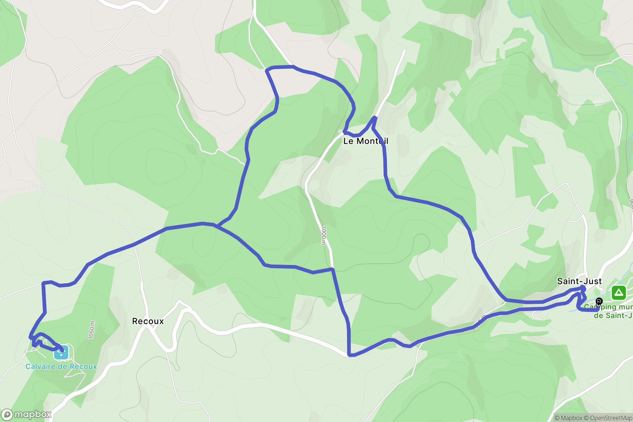 Val-d'Arcomie : carte du parcours de randonnée - France