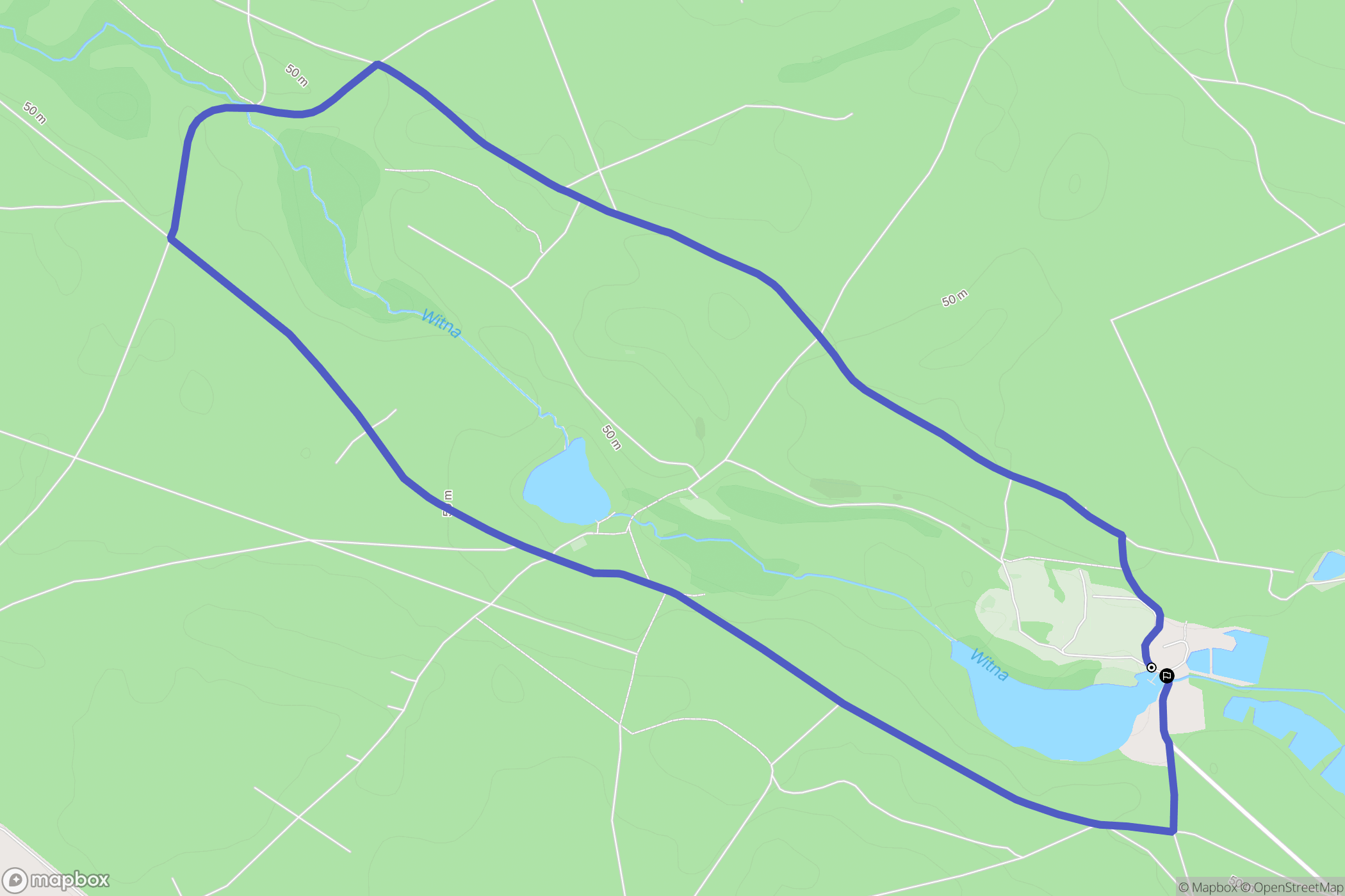 Witnica: mapa trasy - Poland