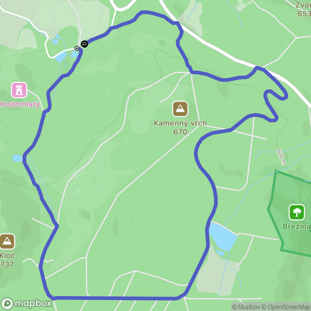 Kostomlaty pod Milešovkou: mapa trasy - Czechia