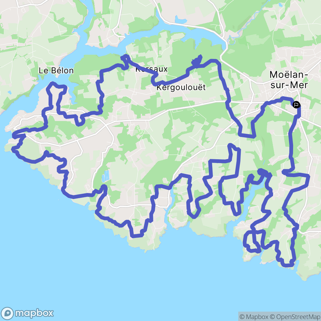 Moëlan-sur-Mer : carte du parcours de randonnée - France