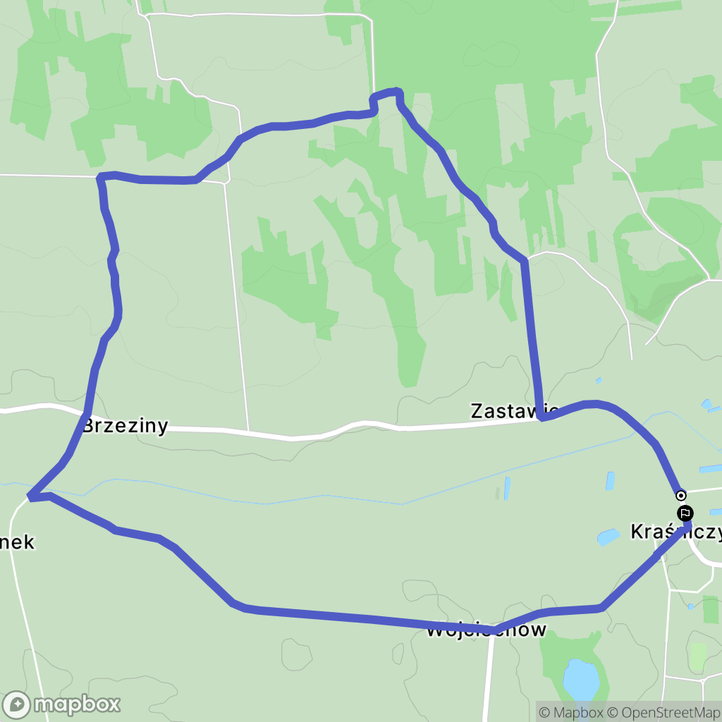 Kraśniczyn: mapa trasy - Poland