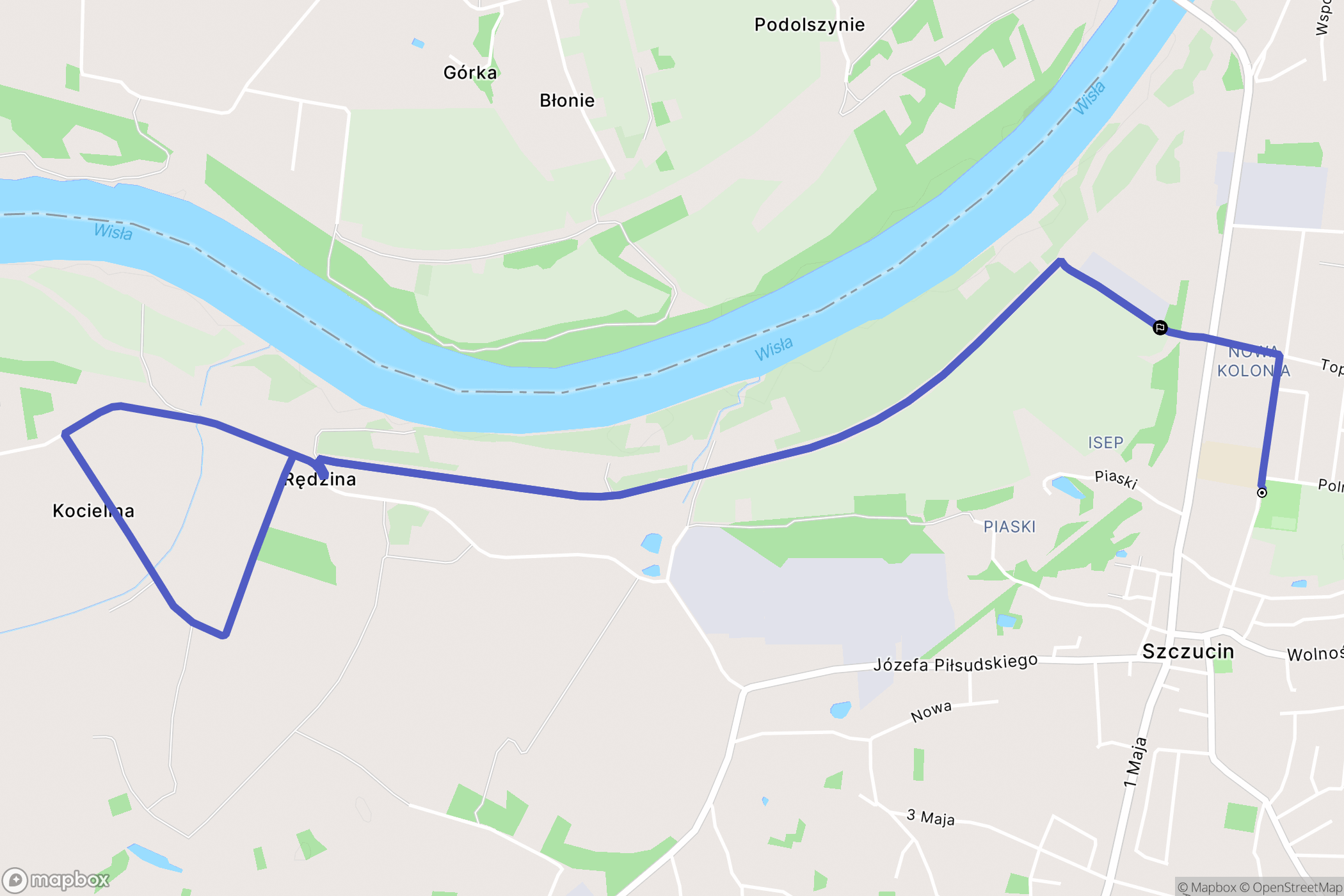 Szczucin: mapa trasy - Poland
