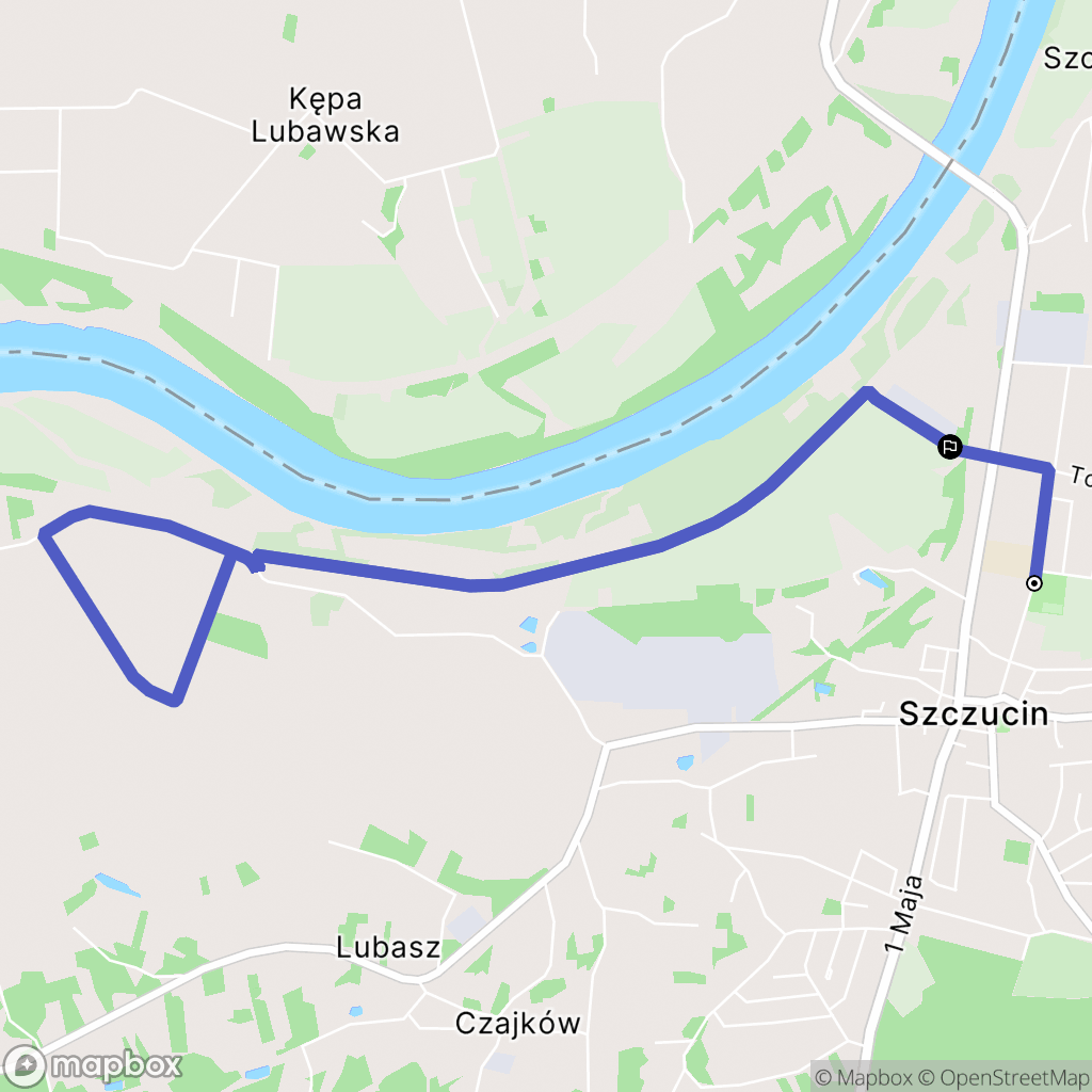 Szczucin: mapa trasy - Poland