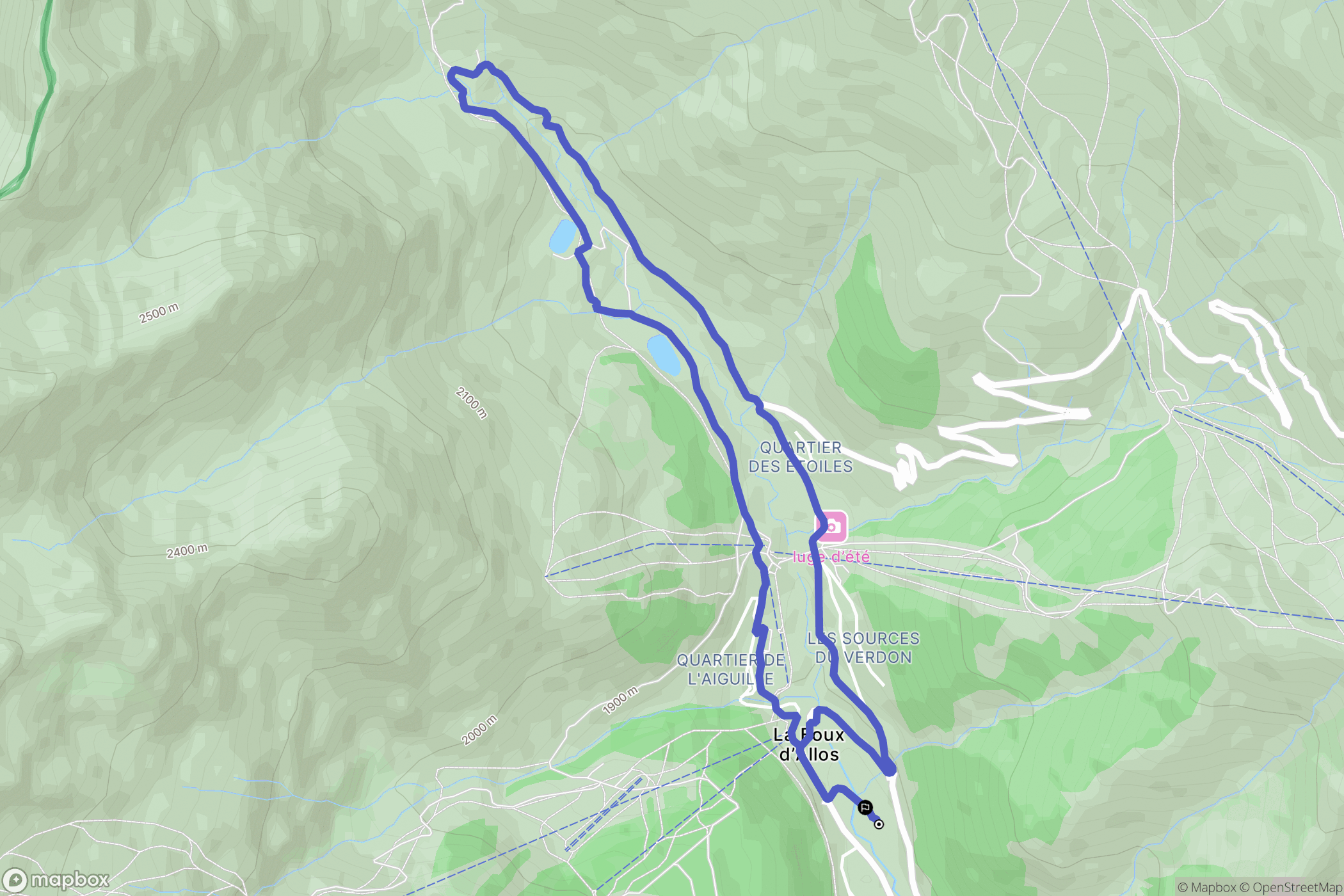 Allos : carte du parcours de randonnée - France