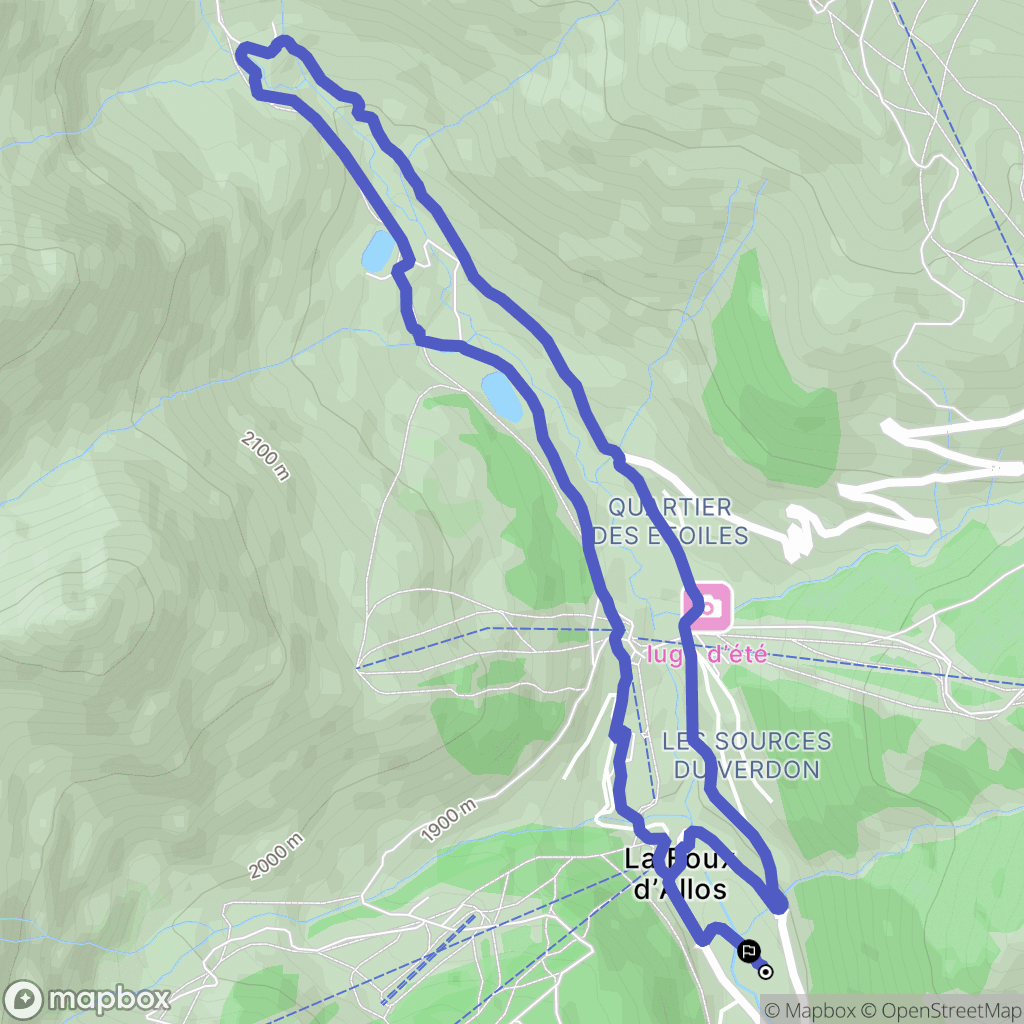 Allos : carte du parcours de randonnée - France
