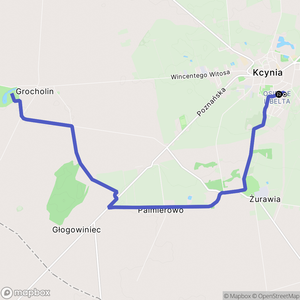 Kcynia: mapa trasy - Poland
