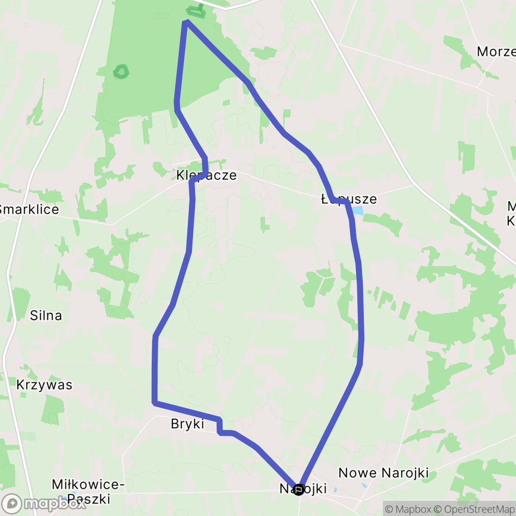 Narojki: mapa trasy - Poland