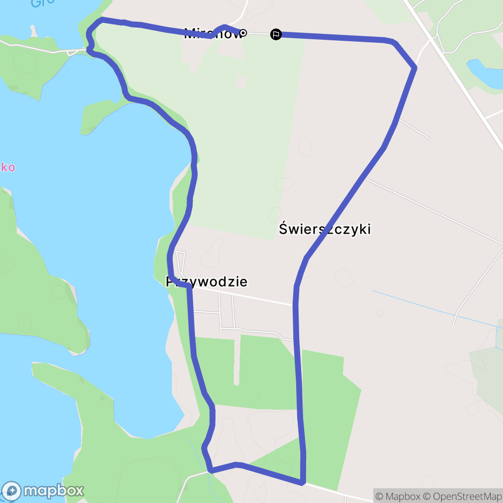 Mironów: mapa trasy - Poland