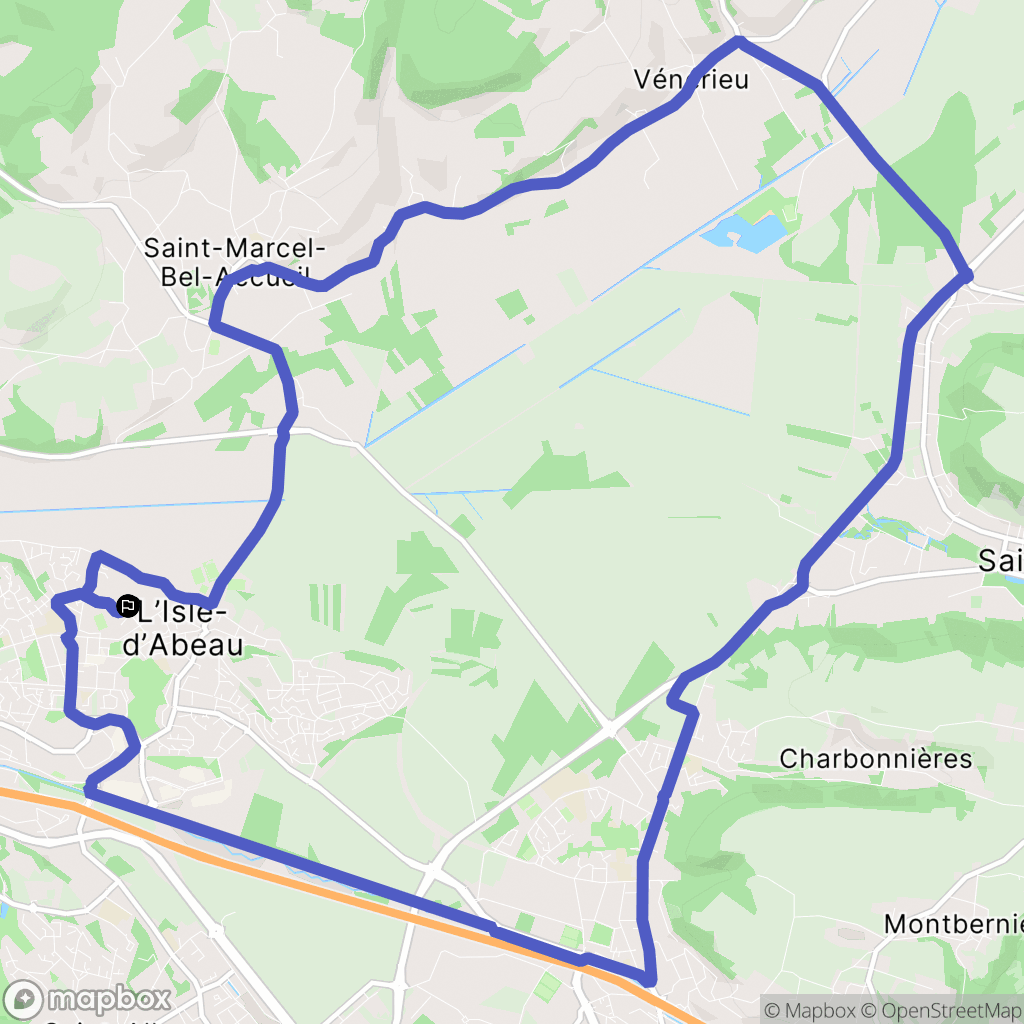 L'Isle-d'Abeau : carte du parcours de randonnée - France