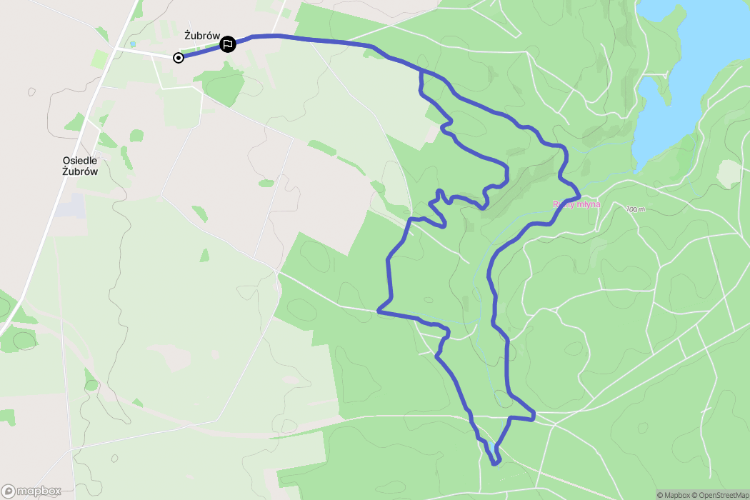Żubrów: mapa trasy - Poland