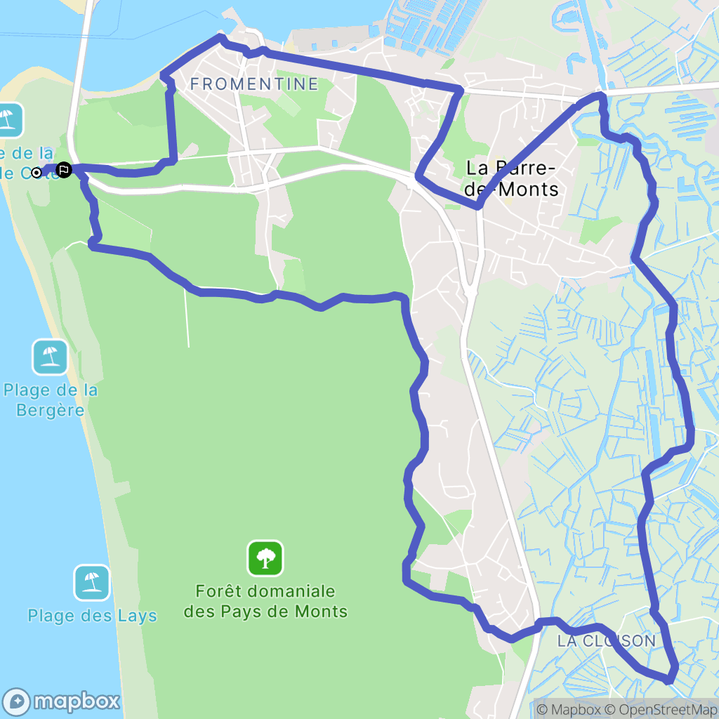 La Barre-de-Monts : carte du parcours de randonnée - France