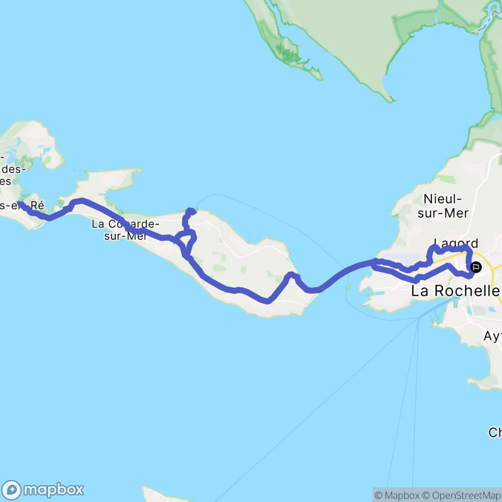 La Rochelle : carte du parcours de randonnée - France