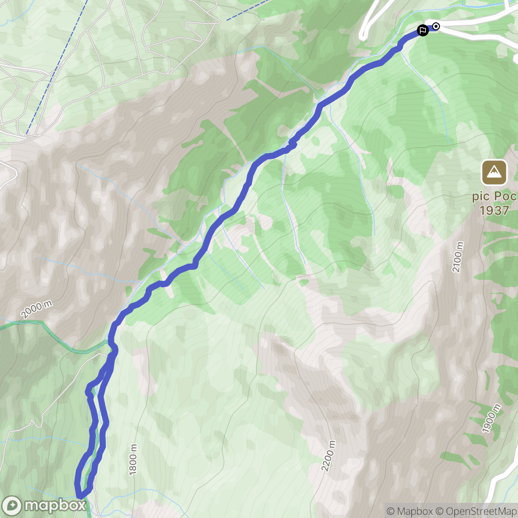 Aragnouet : carte du parcours de randonnée - France