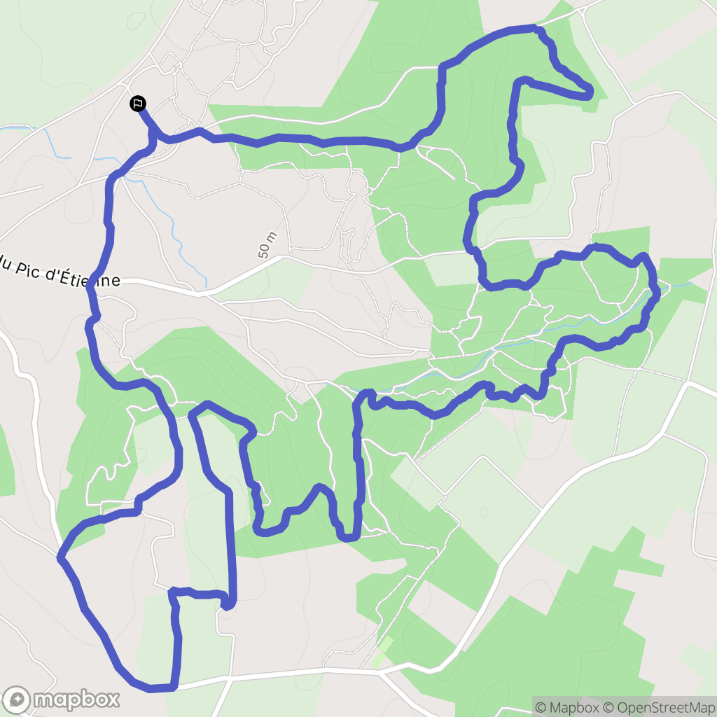 Vauvert : carte du parcours de randonnée - France