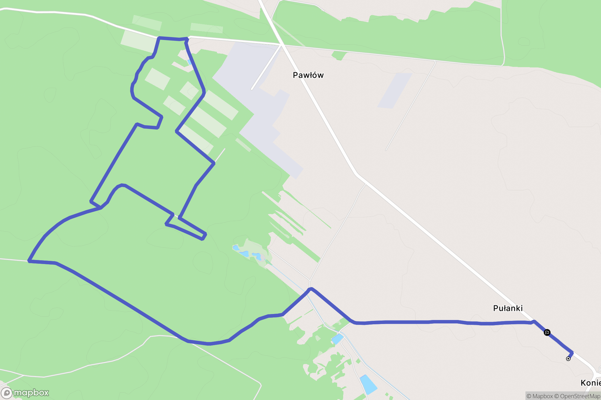 Konieczno: mapa trasy - Poland