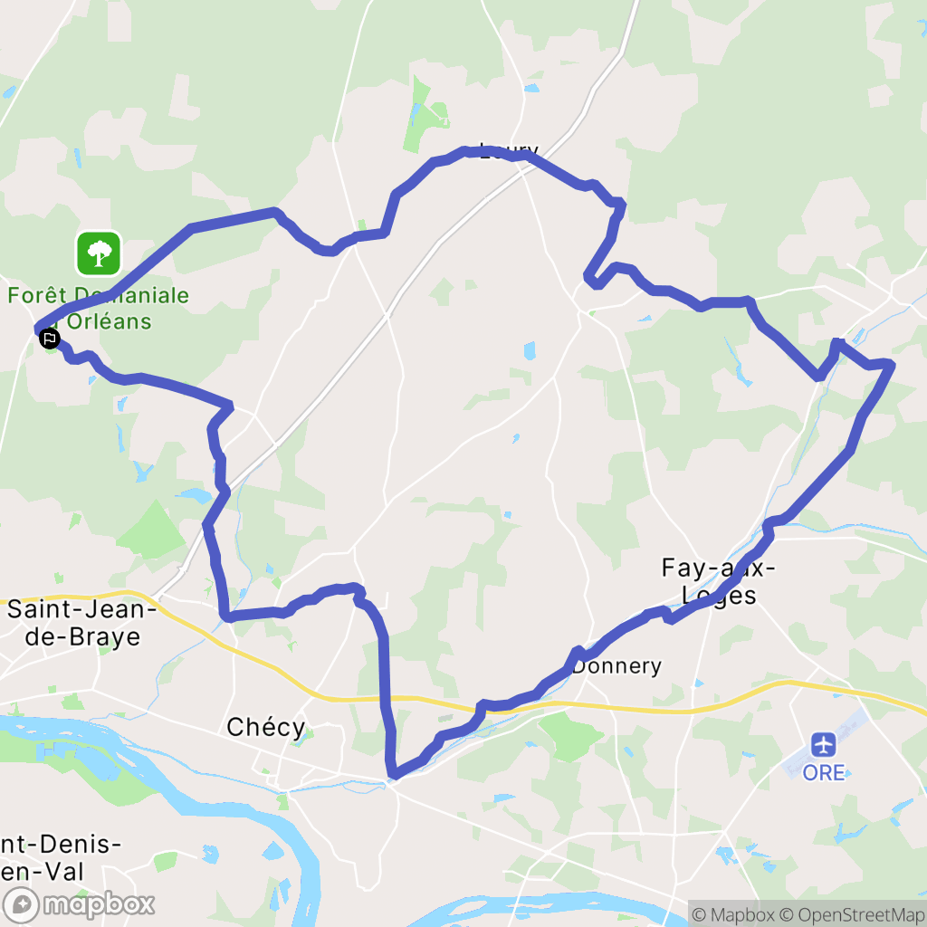 Chanteau : carte du parcours de randonnée - France