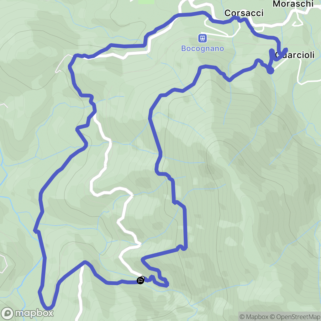 Bocognano : carte du parcours de randonnée - France