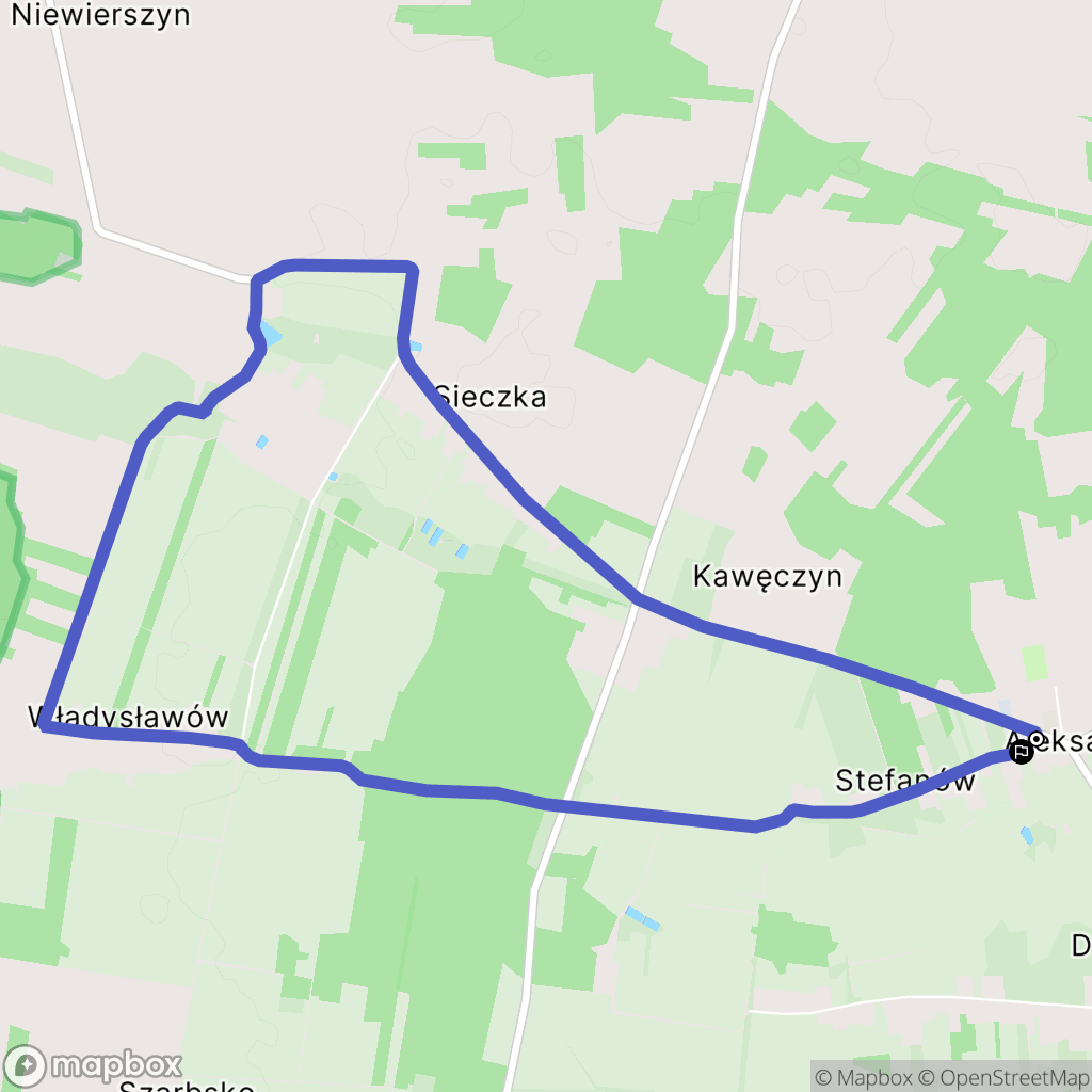 Aleksandrów: mapa trasy - Poland