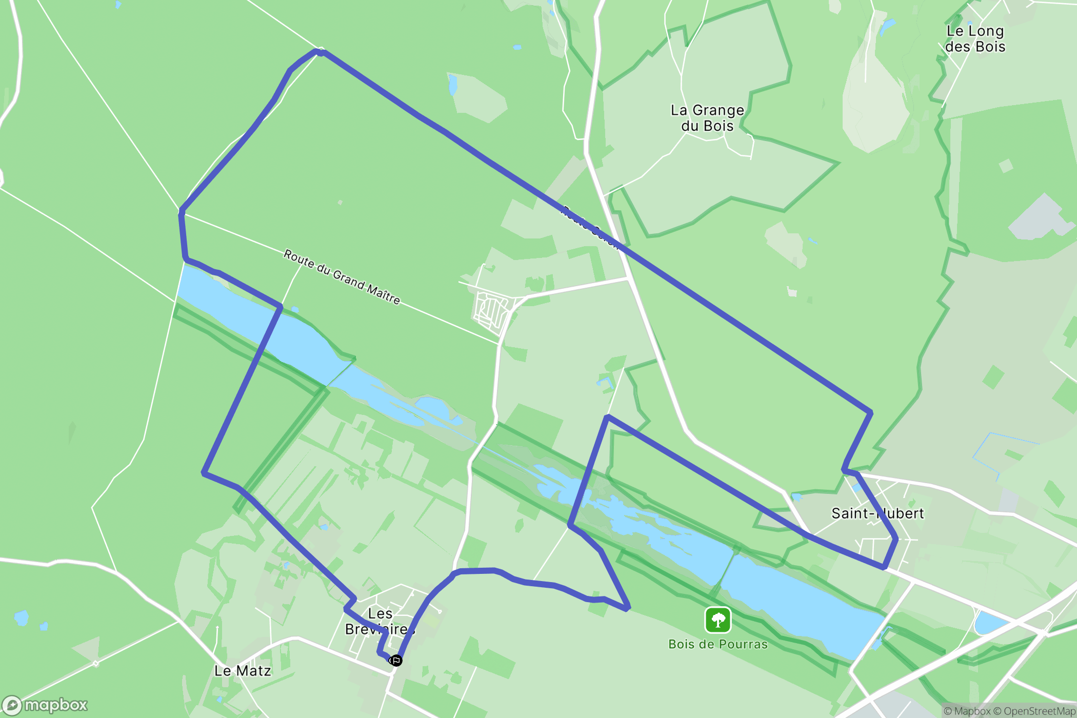 Les Bréviaires : carte du parcours de randonnée - France