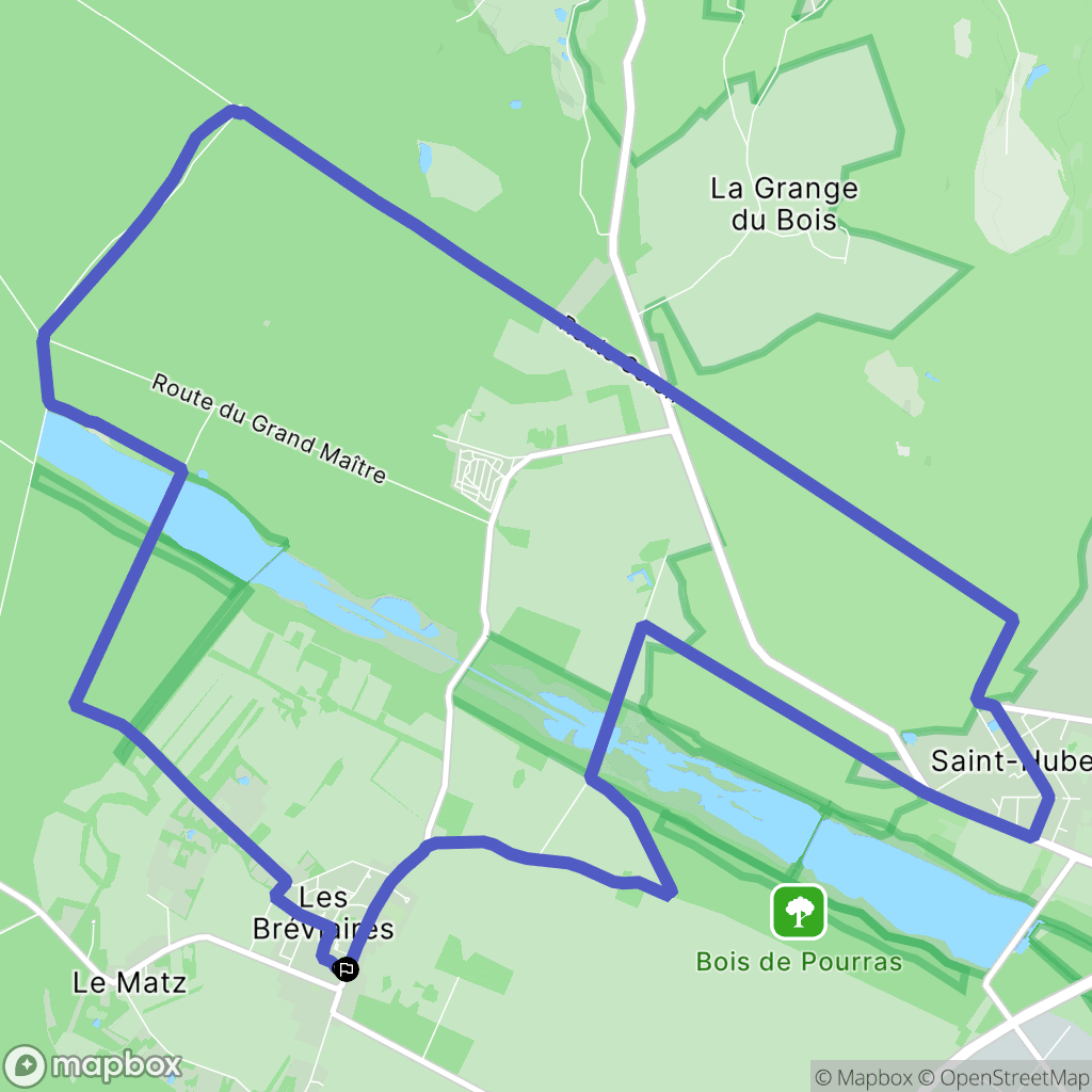 Les Bréviaires : carte du parcours de randonnée - France