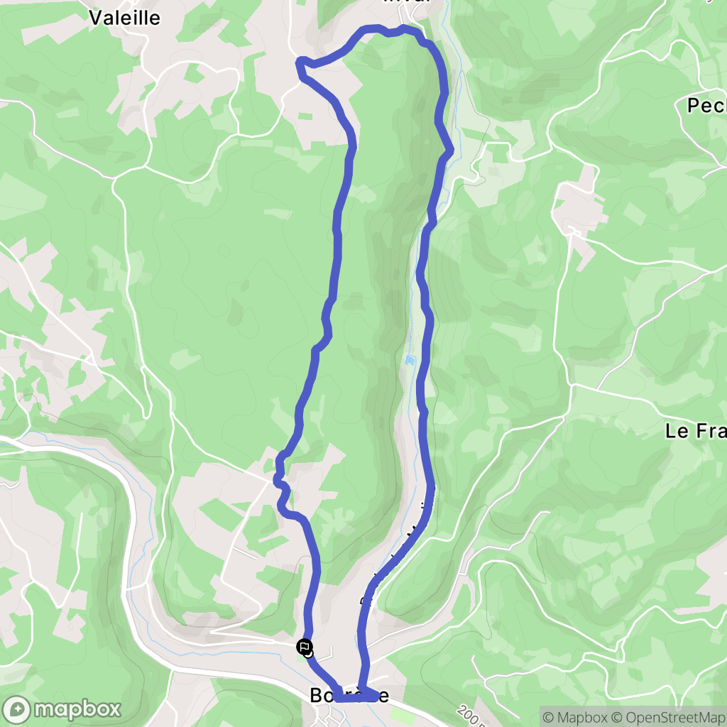 Borrèze : carte du parcours de randonnée - France