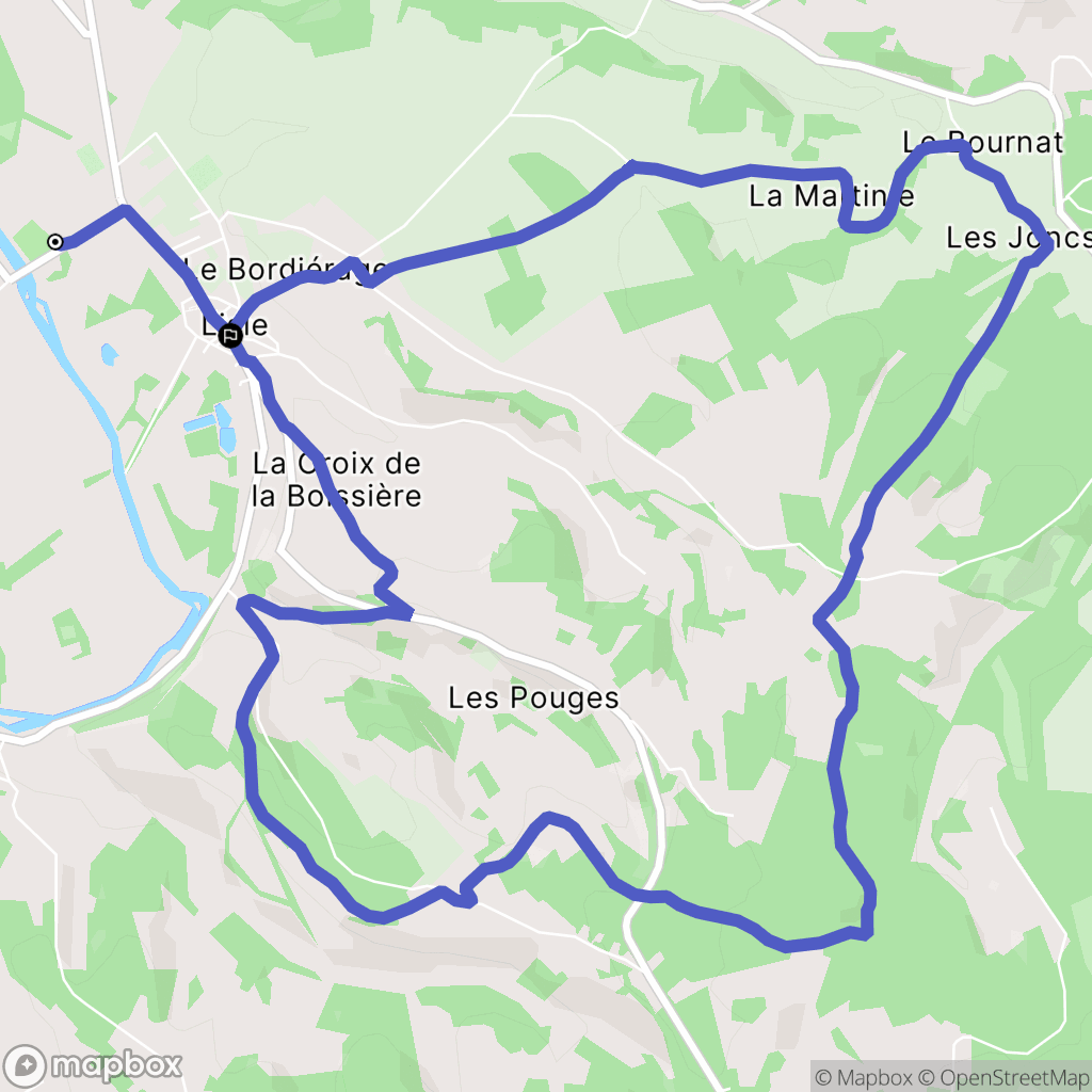 Lisle : carte du parcours de randonnée - France