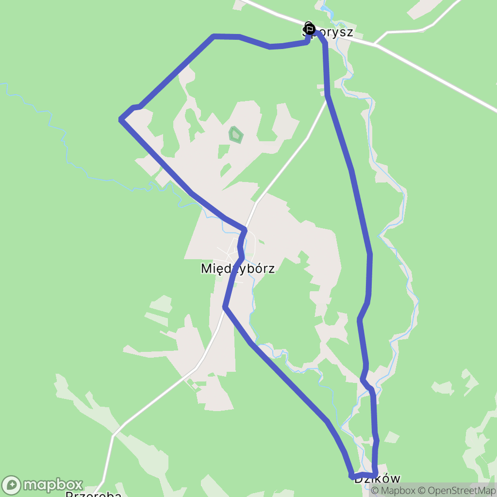 Sporysz: mapa trasy - Poland