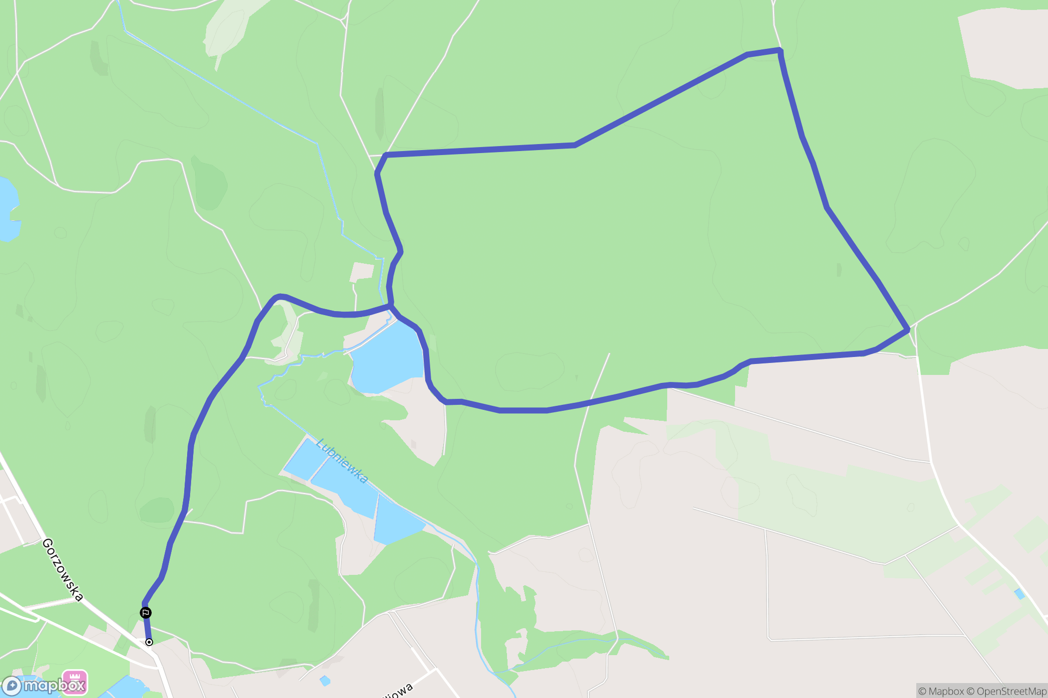 Lubniewice: mapa trasy - Poland