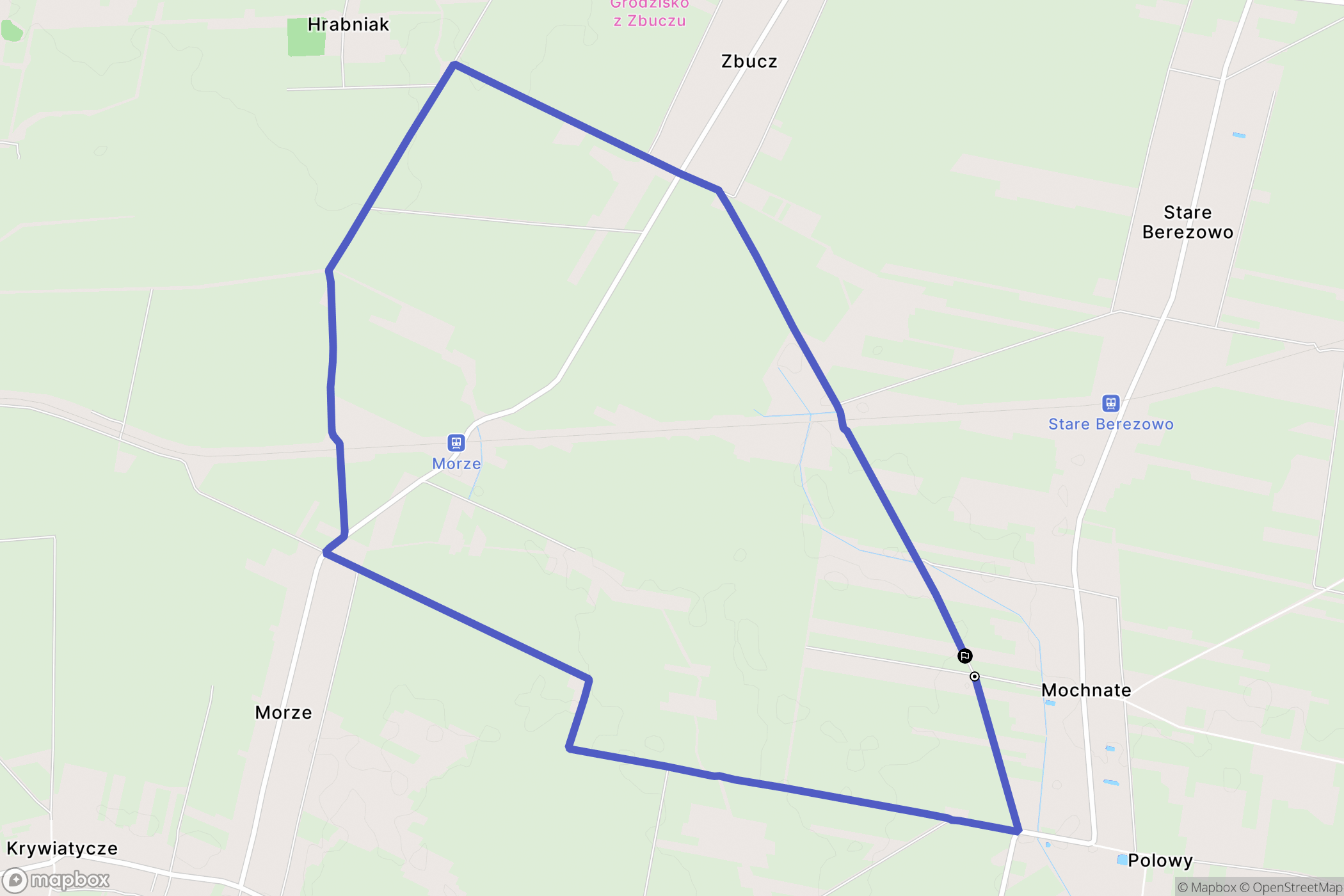 Mochnate: mapa trasy - Poland