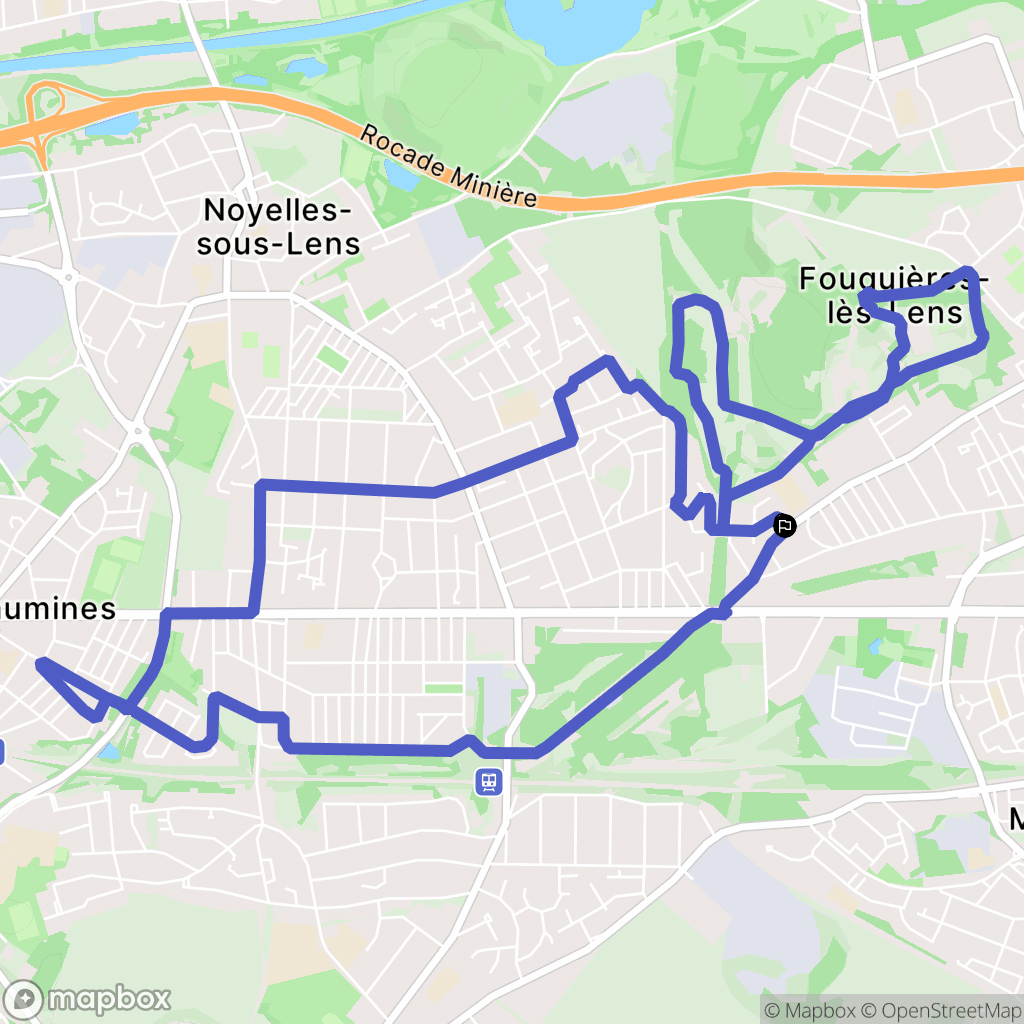 Fouquières-lès-Lens : carte du parcours de randonnée - France