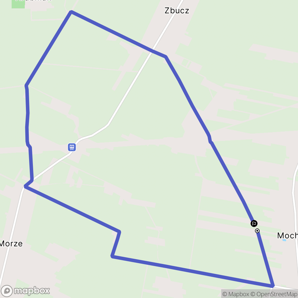 Mochnate: mapa trasy - Poland