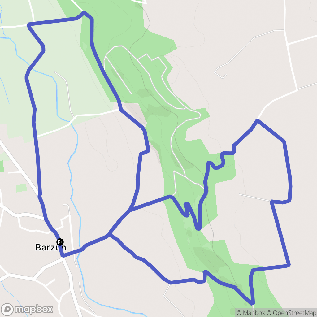 Barzun : carte du parcours de randonnée - France