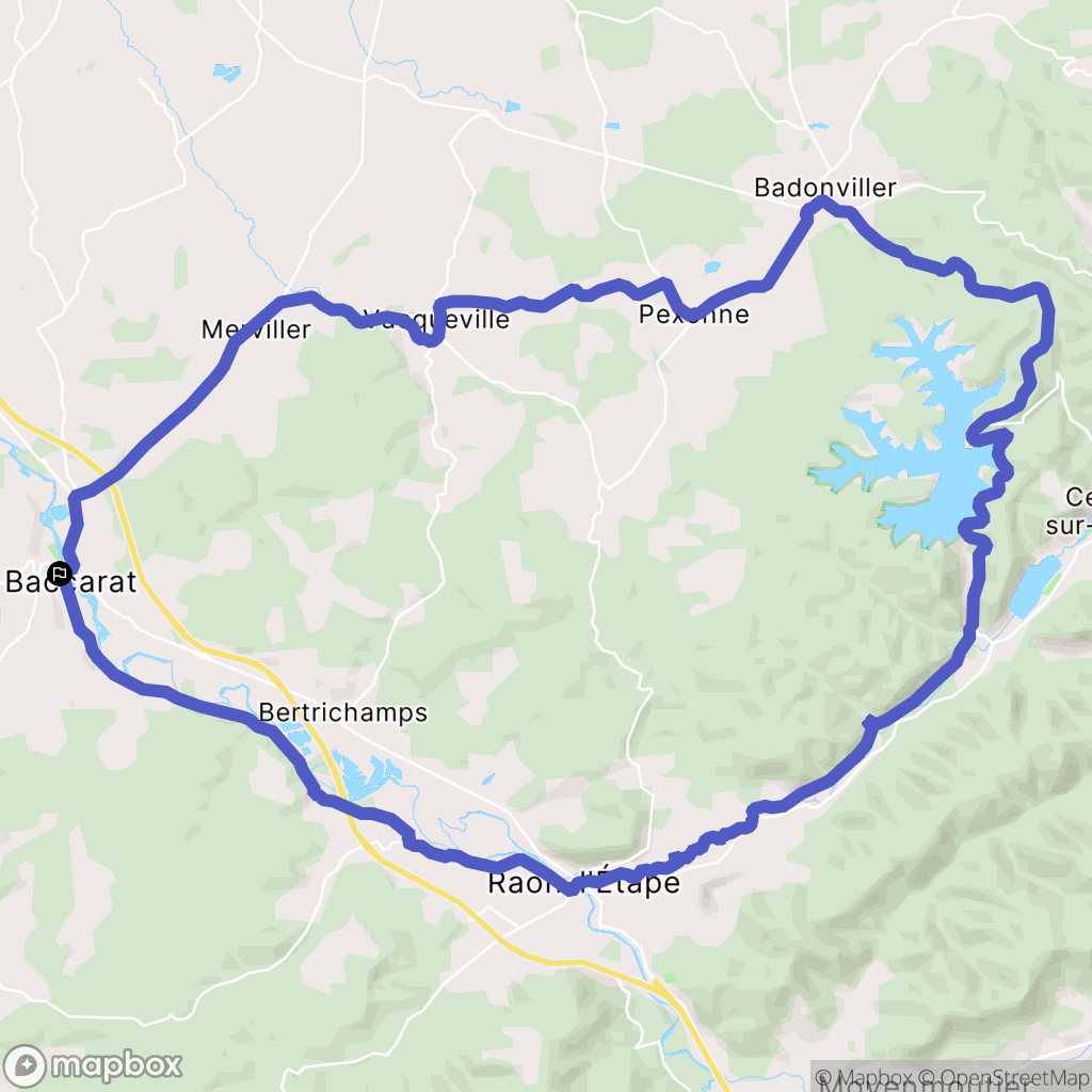Baccarat : carte du parcours de randonnée - France