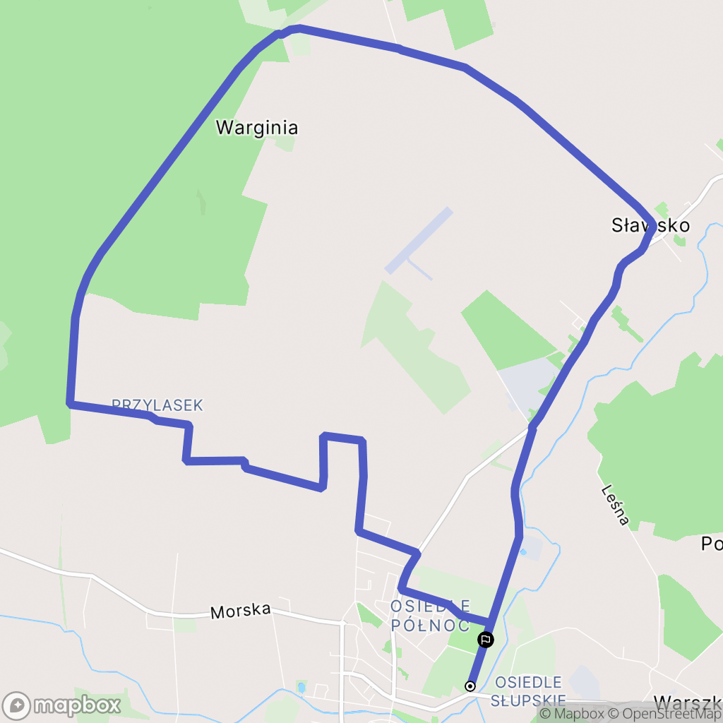 Sławno: mapa trasy - Poland