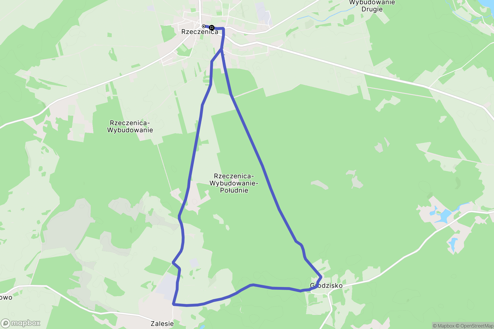 Rzeczenica: mapa trasy - Poland