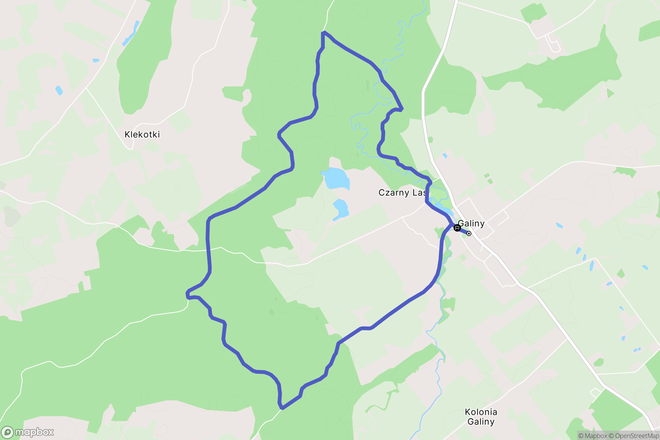 Galiny: mapa trasy - Poland