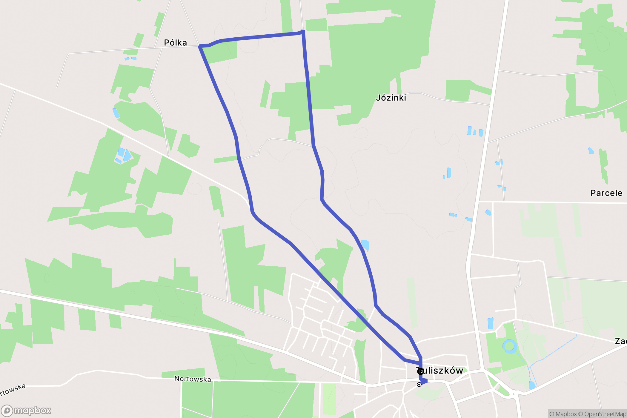 Tuliszków: mapa trasy - Poland