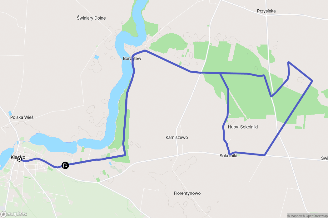 Kłecko: mapa trasy - Poland