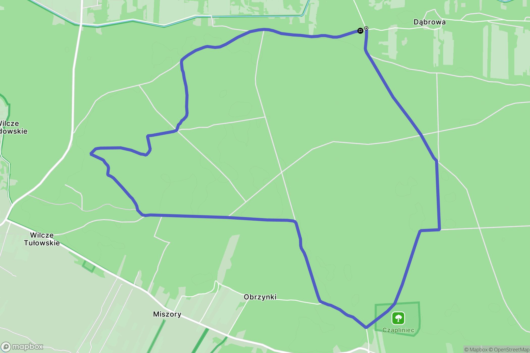 Kromnów: mapa trasy - Poland