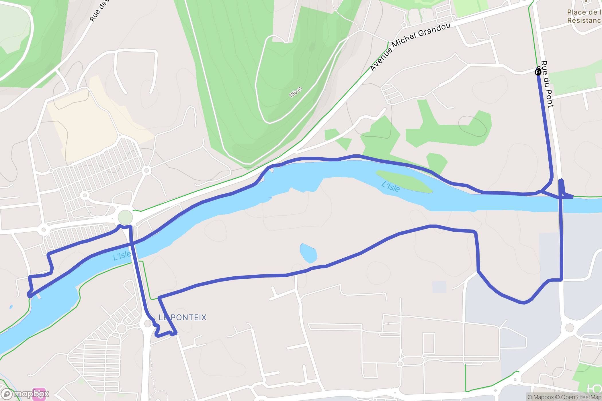 Trélissac : carte du parcours de randonnée - France
