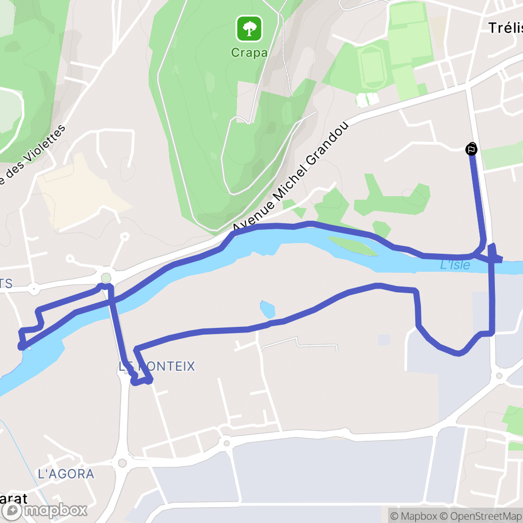 Trélissac : carte du parcours de randonnée - France