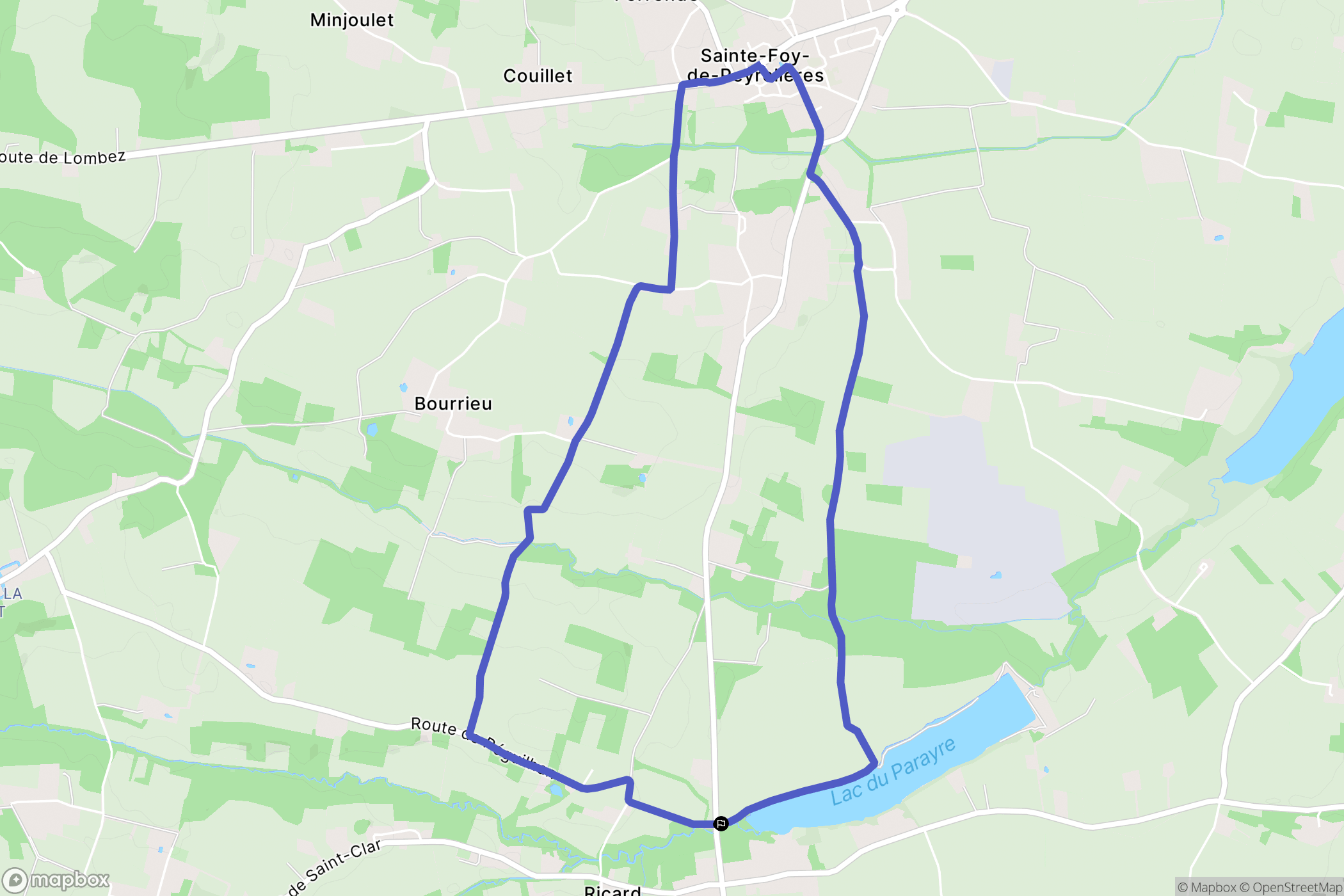 Sainte-Foy-de-Peyrolières : carte du parcours de randonnée - France