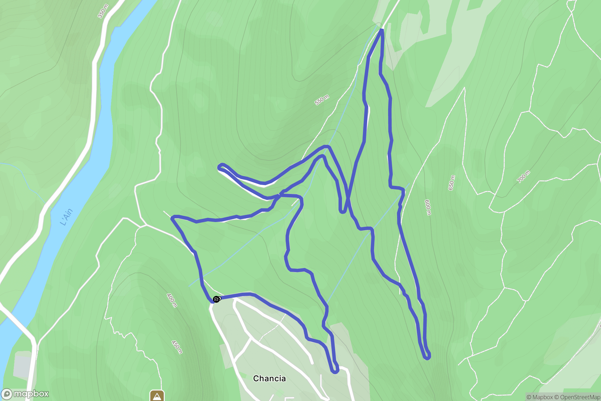 Chancia : carte du parcours de randonnée - France
