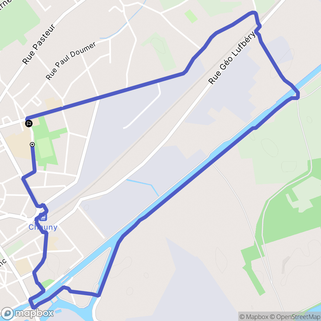Chauny : carte du parcours de randonnée - France