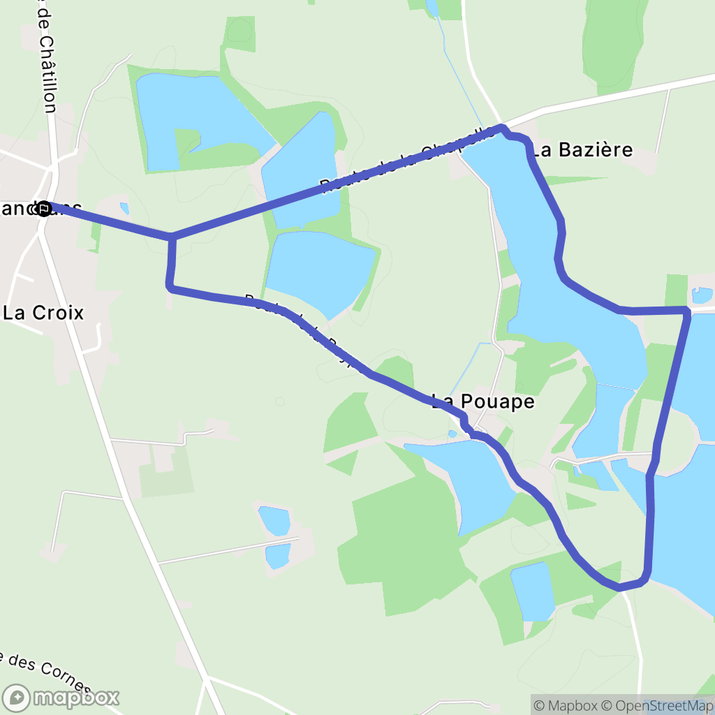Sandrans : carte du parcours de randonnée - France