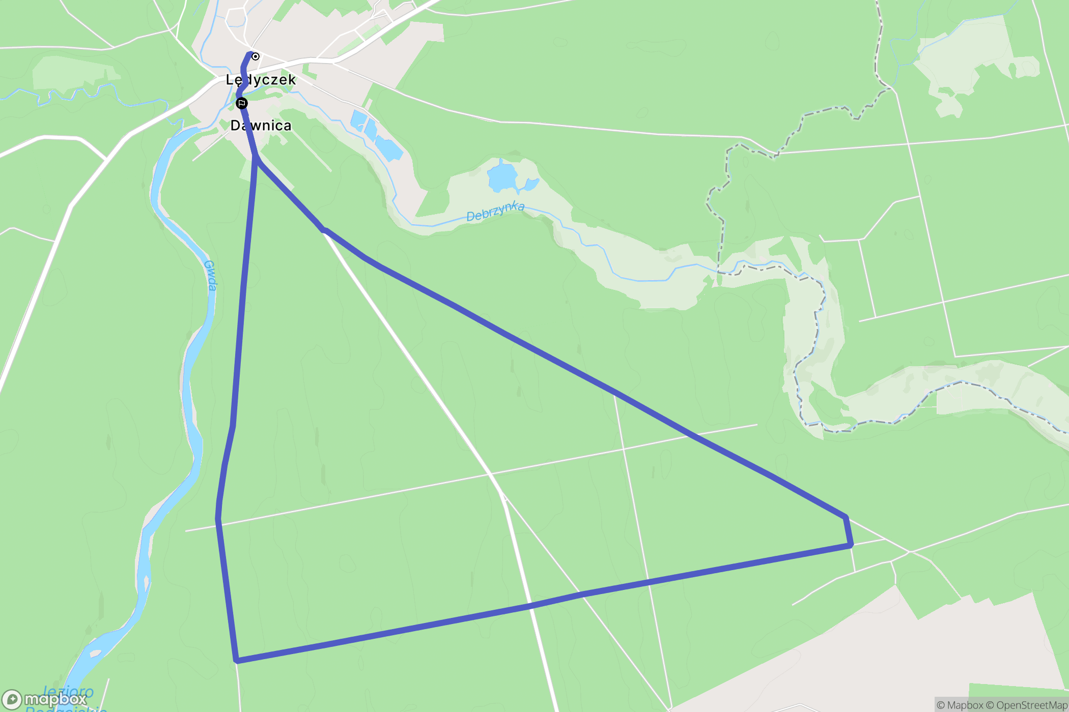 Lędyczek: mapa trasy - Poland